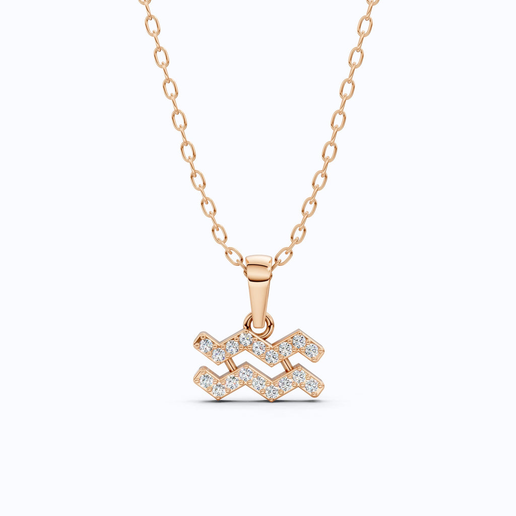 Astrology Aquarius Zodiac Sign Pendant Necklace