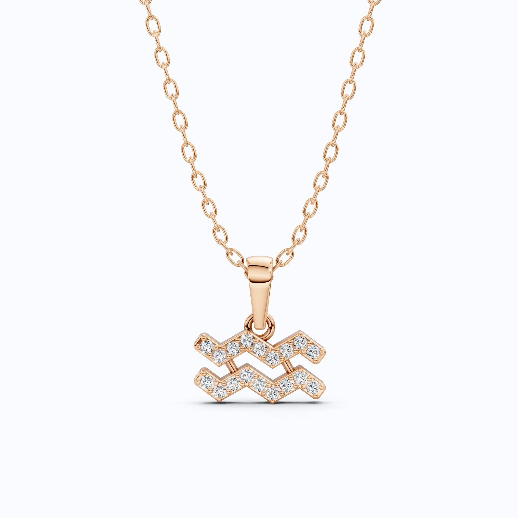 Astrology Aquarius Zodiac Sign Pendant Necklace