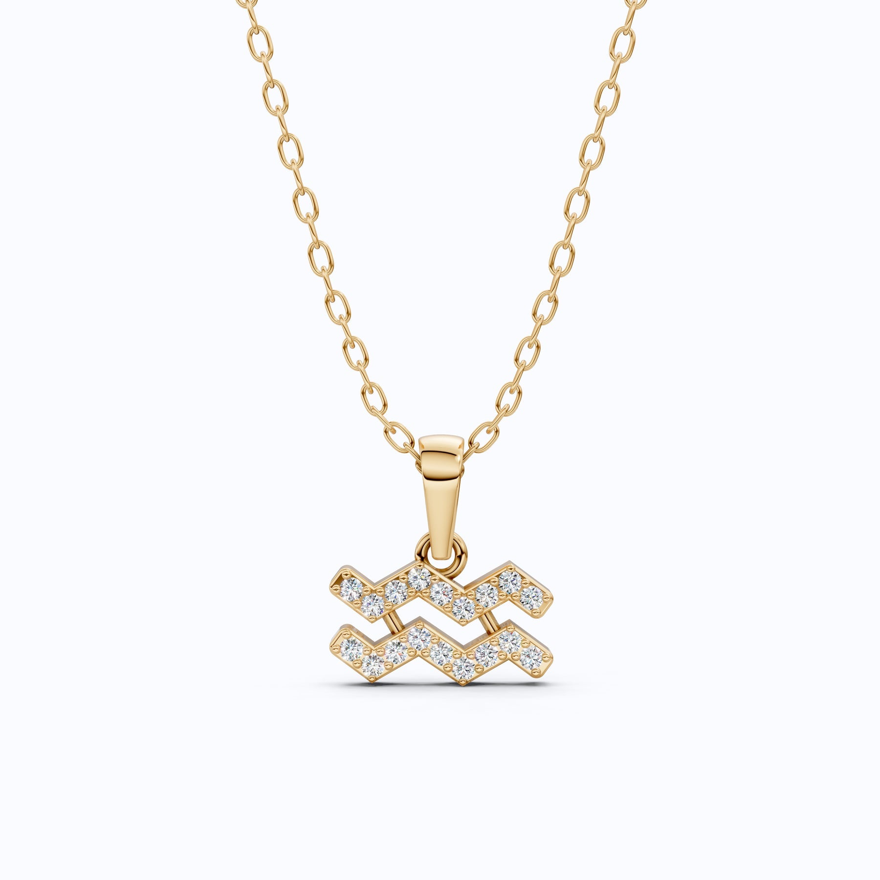 Astrology Aquarius Zodiac Sign Pendant Necklace