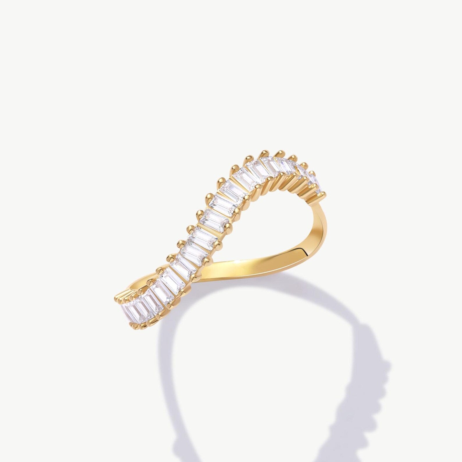 Baguette Curve Ring