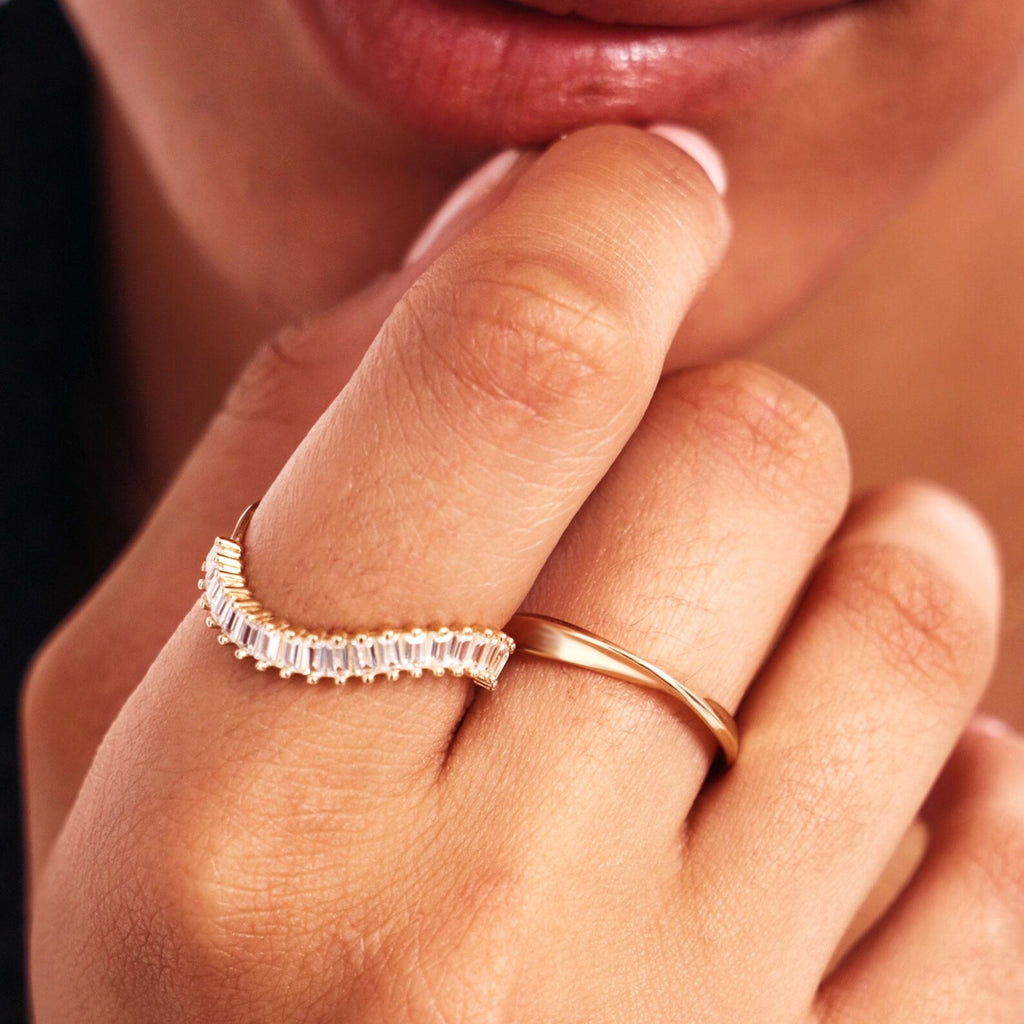 Baguette Curve Ring