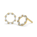 Baguette Diamond Octagon Studs