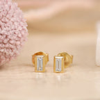 Baguette Frame Stud Earrings