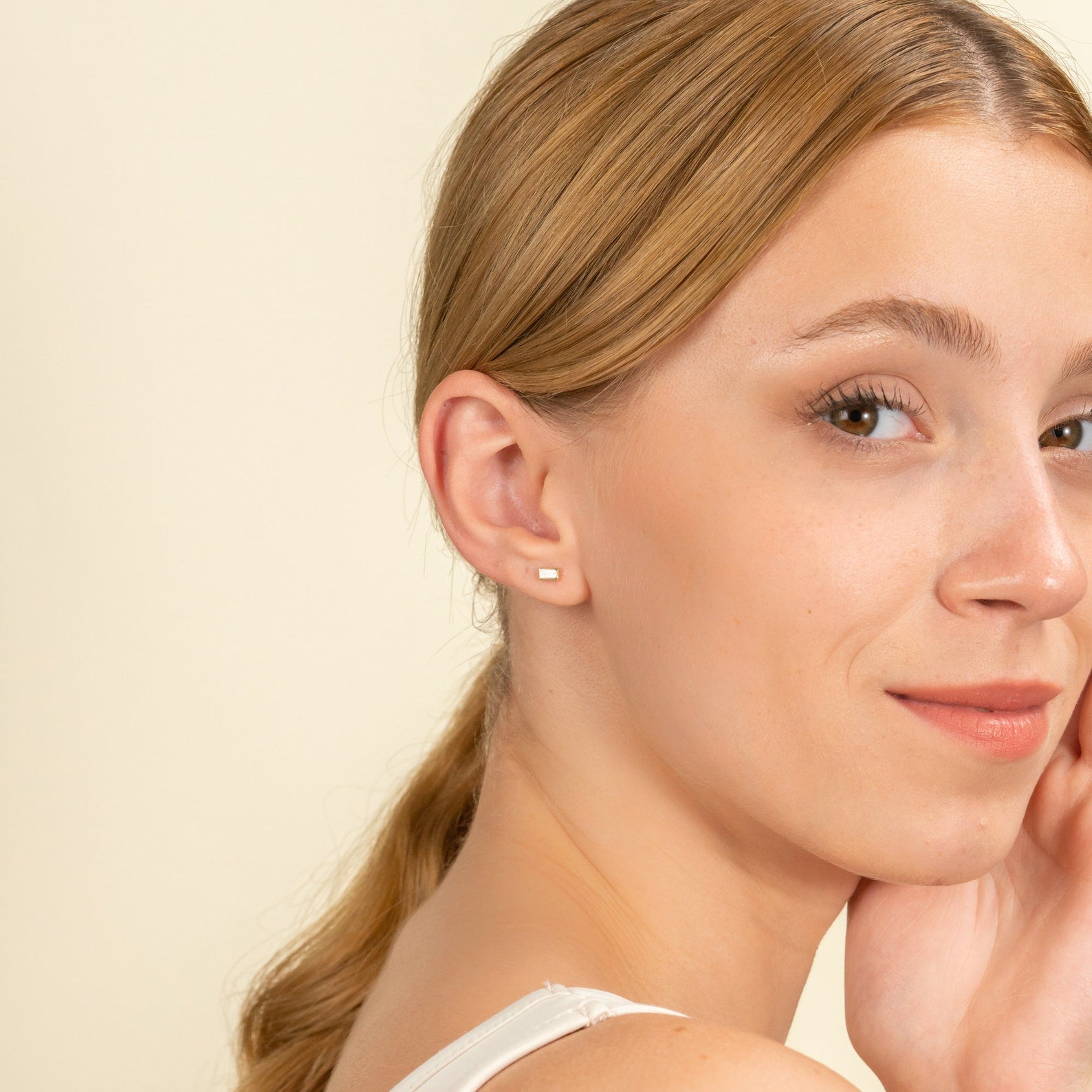 Baguette Frame Stud Earrings
