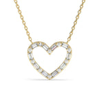 Baguette Open Heart Frame Necklace