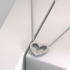 Baguette Open Heart Frame Necklace