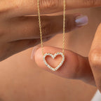 Baguette Open Heart Frame Necklace