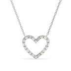 Baguette Open Heart Frame Necklace