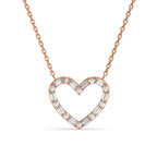 Baguette Open Heart Frame Necklace