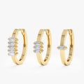 Baguette Row Huggie Earrings