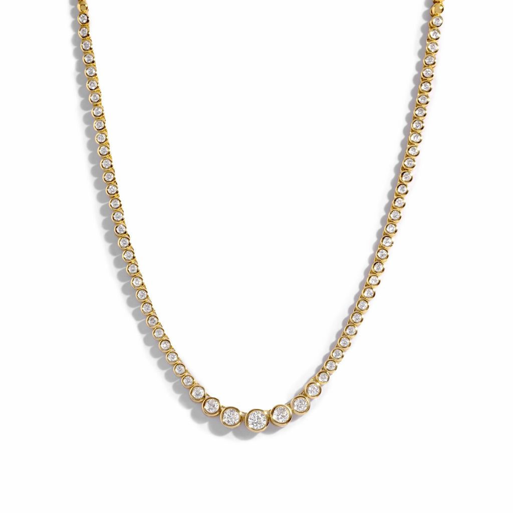 Bezel Setting Gradient Tennis Necklace