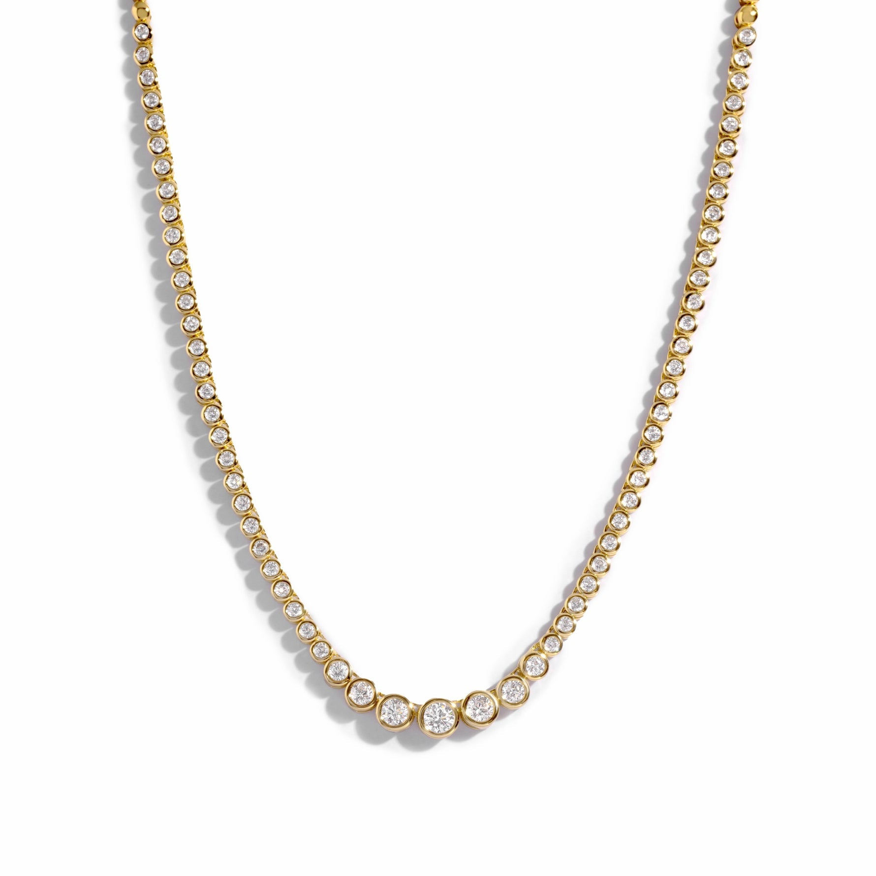 Bezel Setting Gradient Tennis Necklace