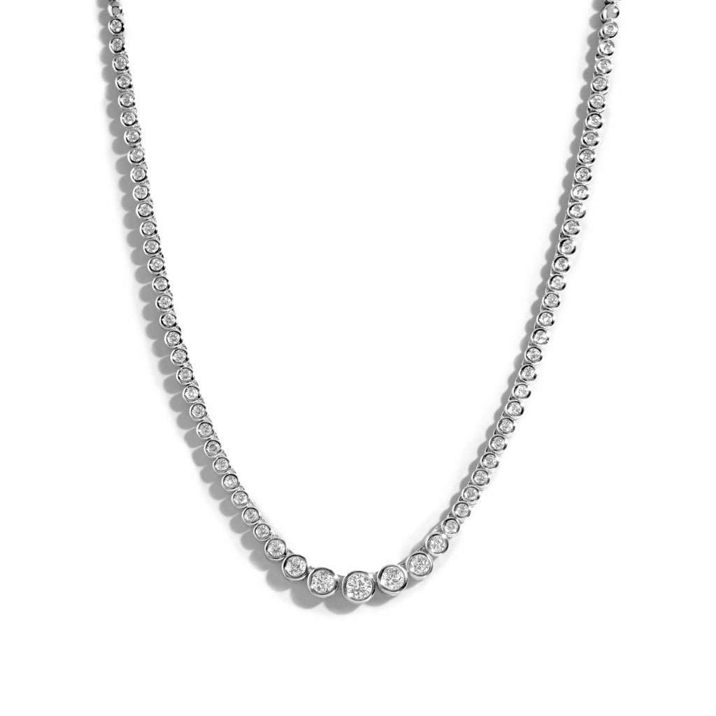 Bezel Setting Gradient Tennis Necklace