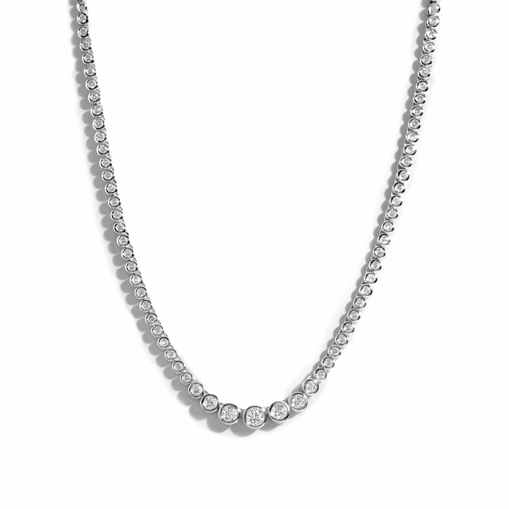Bezel Setting Gradient Tennis Necklace