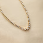 Bezel Setting Gradient Tennis Necklace