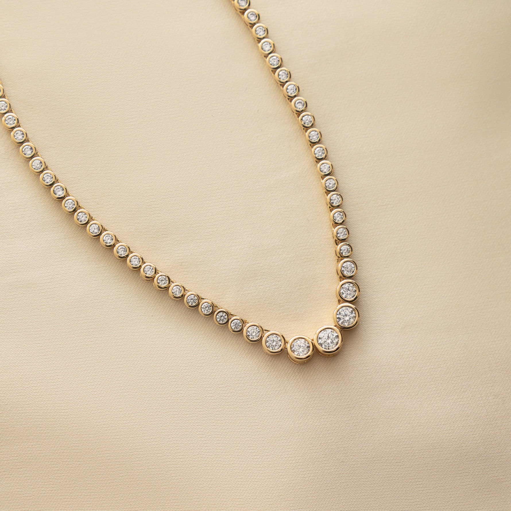 Bezel Setting Gradient Tennis Necklace