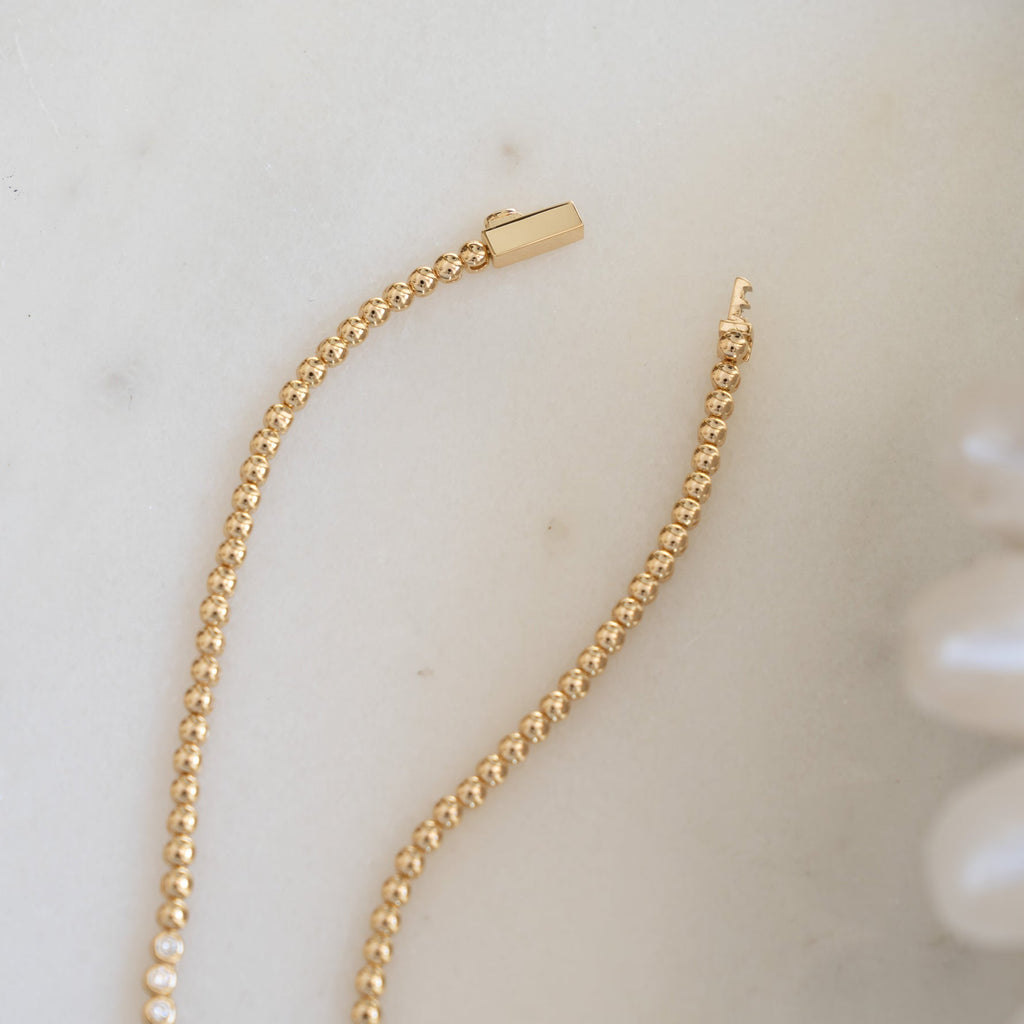 Bezel Setting Gradient Tennis Necklace