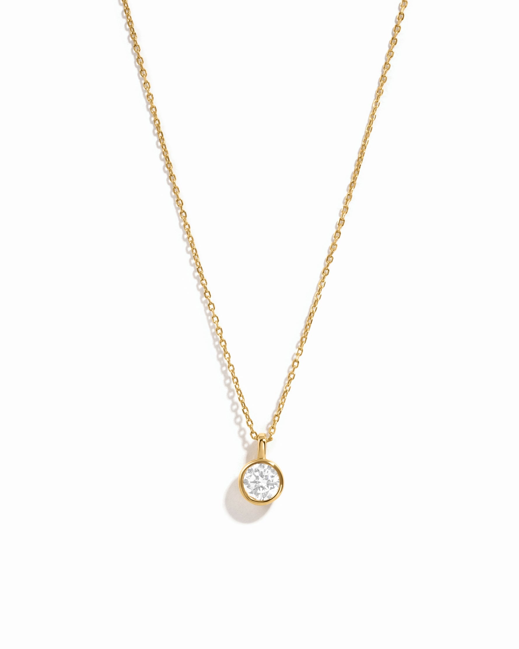 Bezel Setting Round Solitaire Pendant