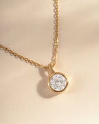 Bezel Setting Round Solitaire Pendant