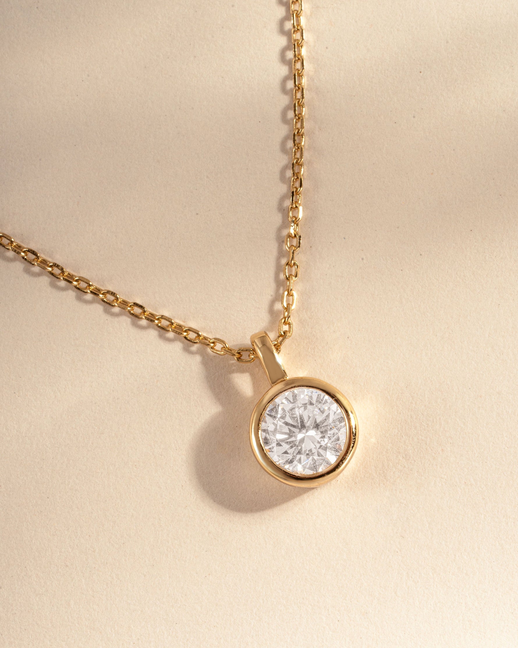 Bezel Setting Round Solitaire Pendant