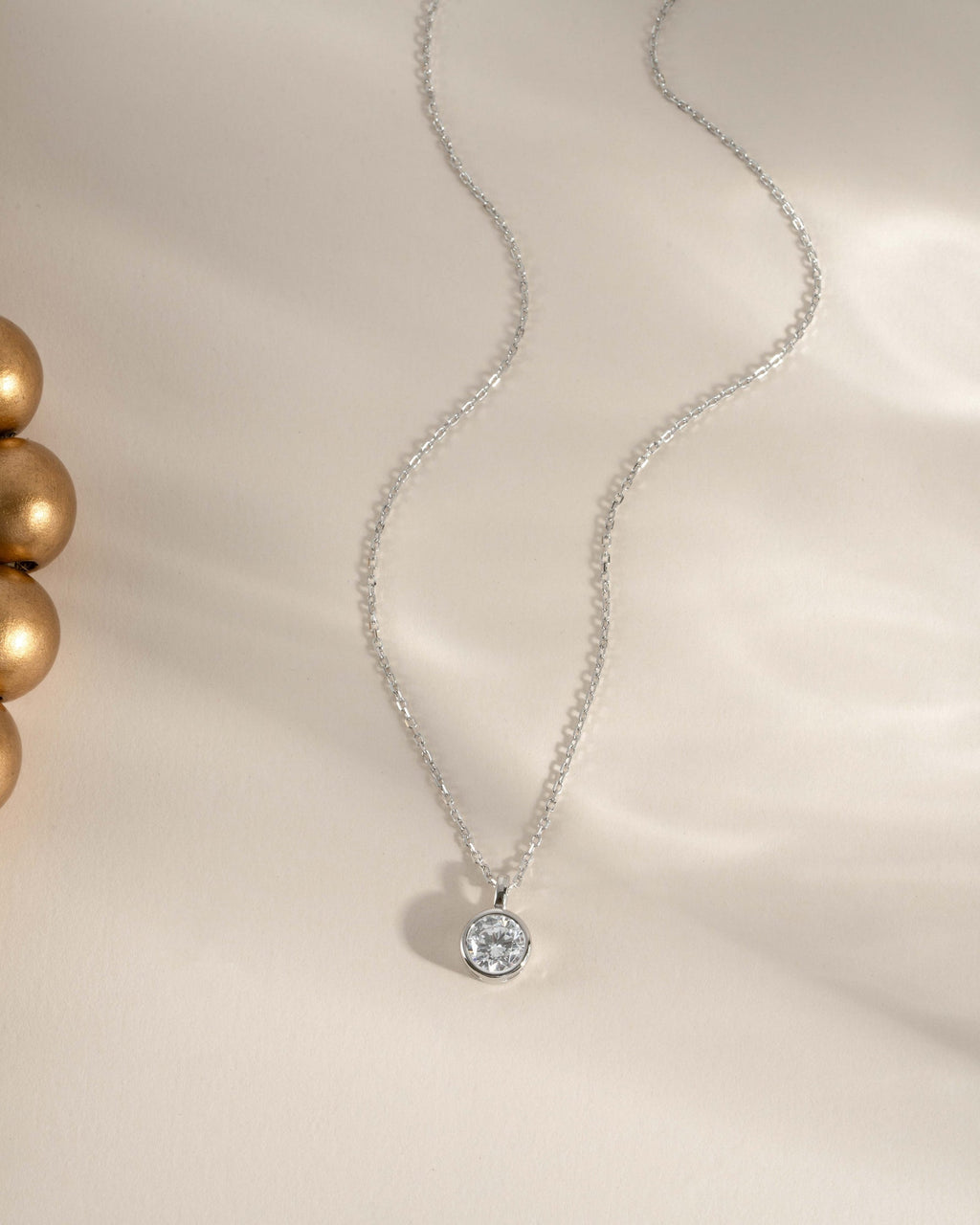 Bezel Setting Round Solitaire Pendant