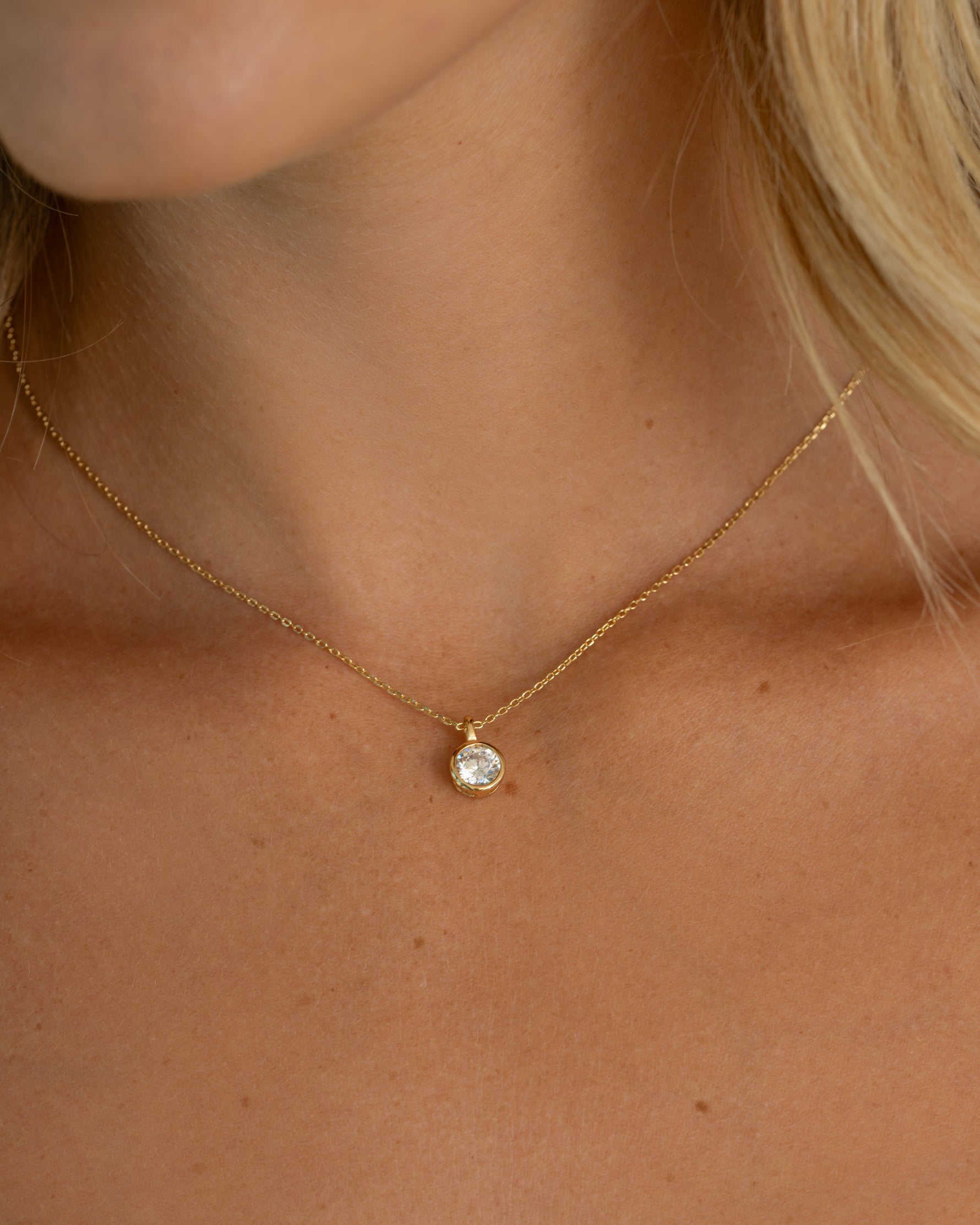 Bezel Setting Round Solitaire Pendant