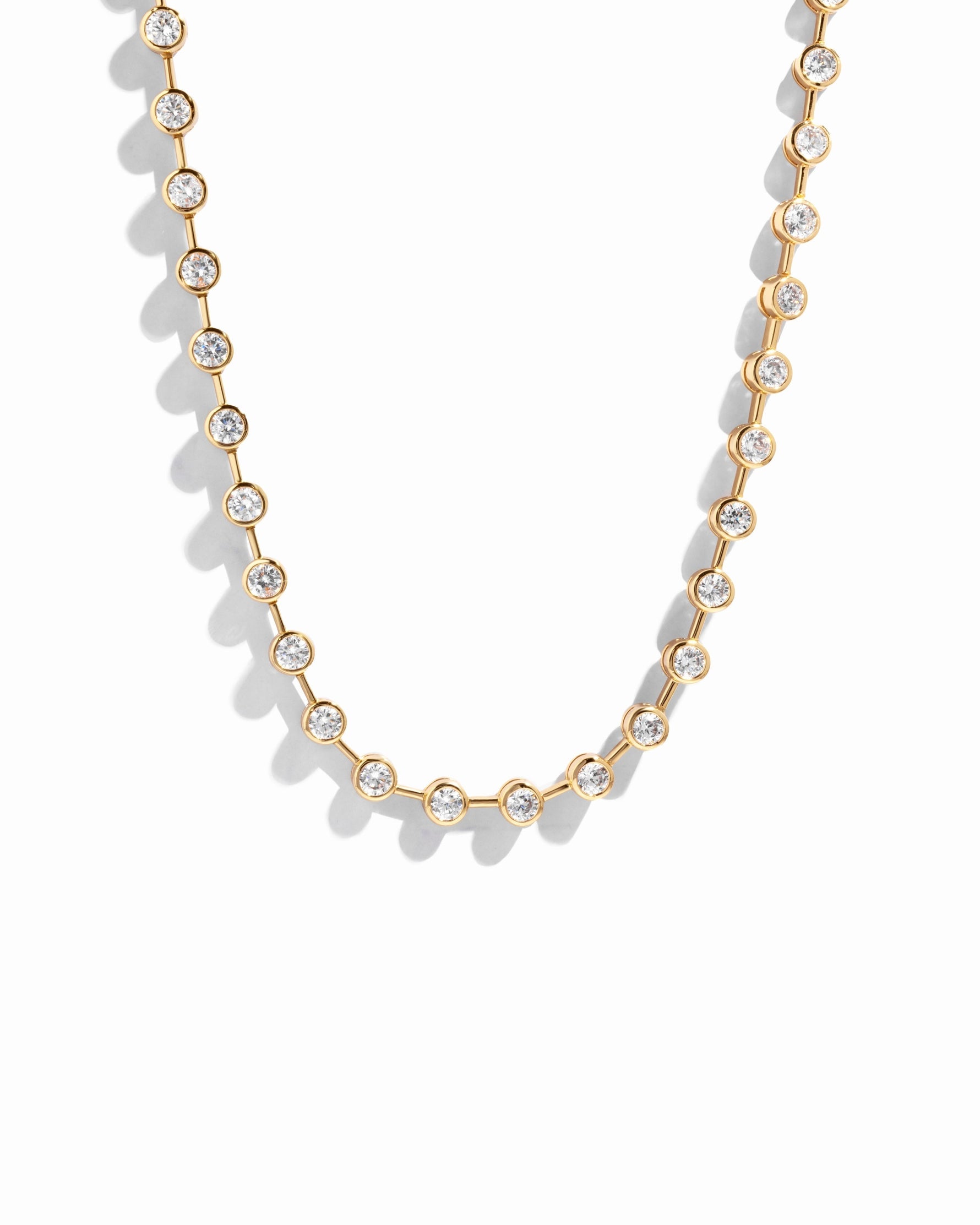 Bezel Station Tennis Necklace