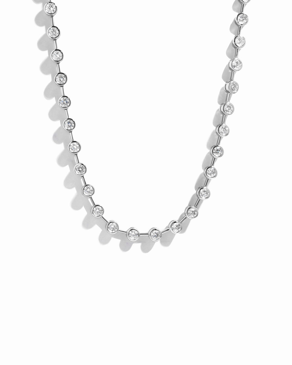 Bezel Station Tennis Necklace