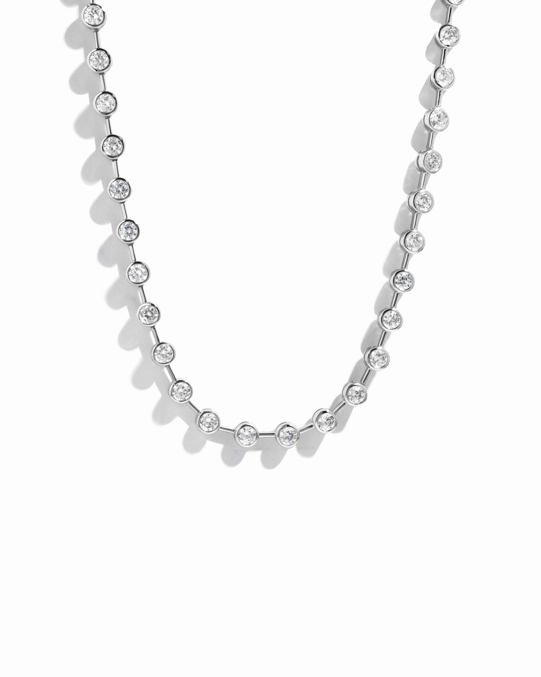 Bezel Station Tennis Necklace