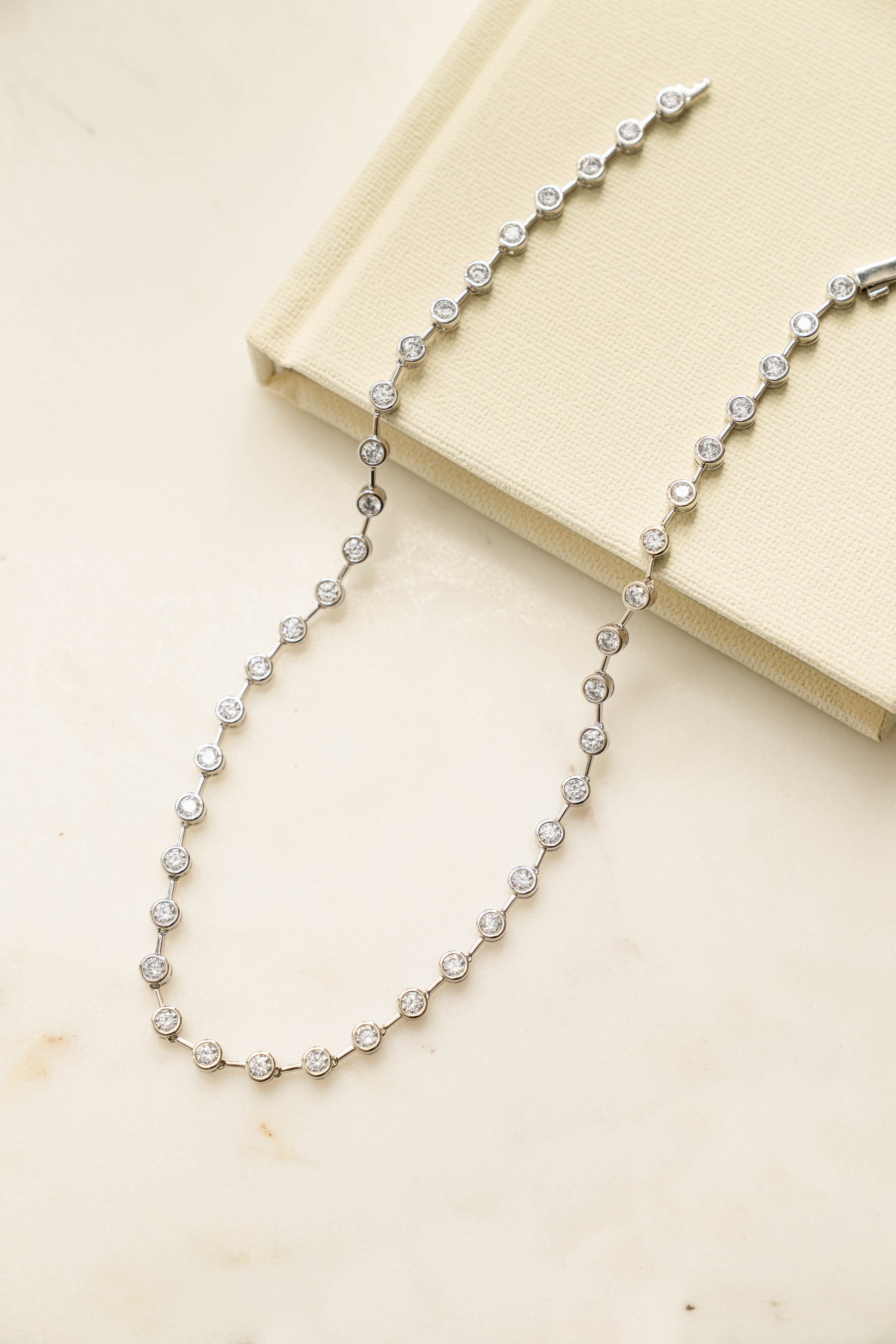 Bezel Station Tennis Necklace