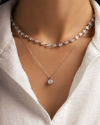 Bezel Station Tennis Necklace