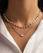 Bezel Station Tennis Necklace