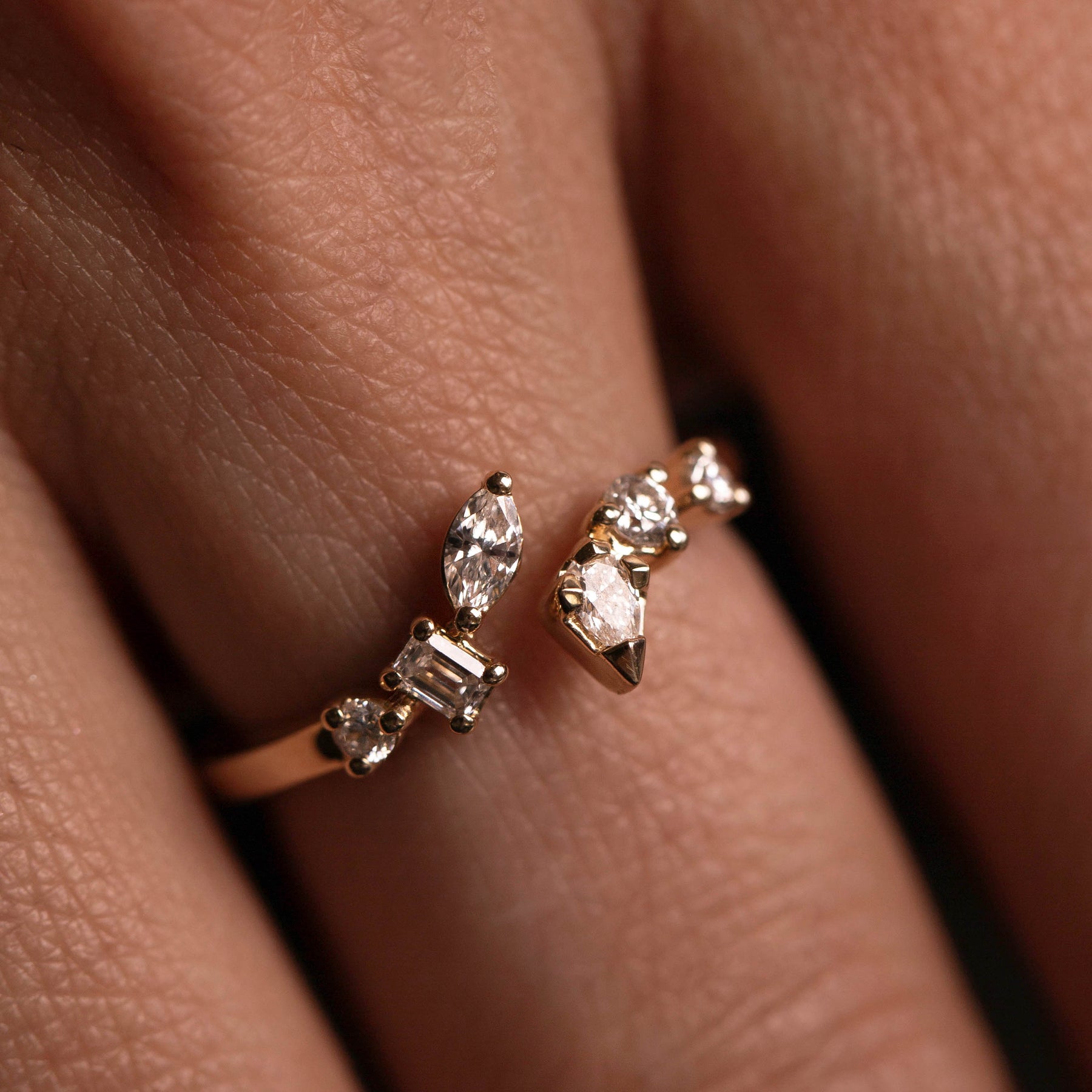 Bloom Diamond Bypass Ring