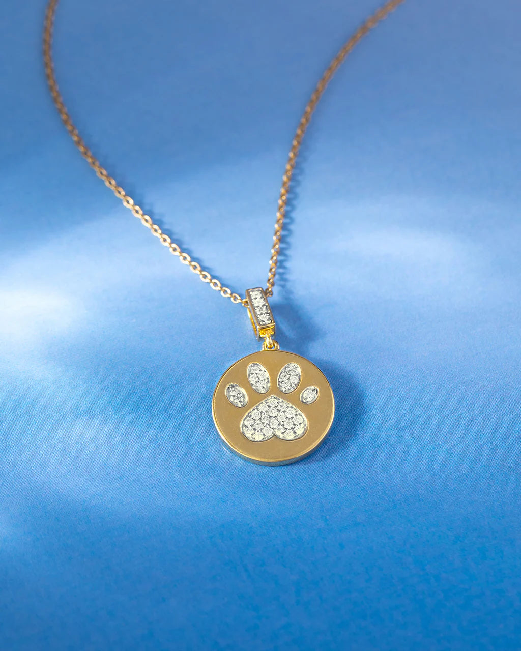 Bold Paw Print Diamond Necklace