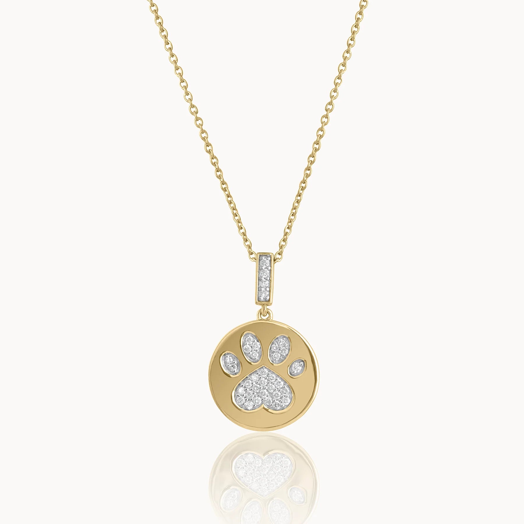 Bold Paw Print Diamond Necklace