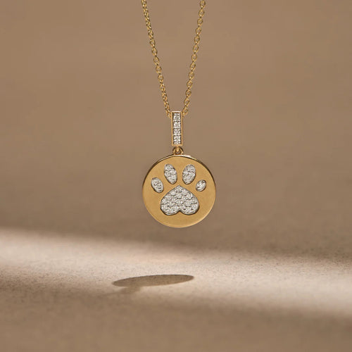 Bold Paw Print Diamond Necklace
