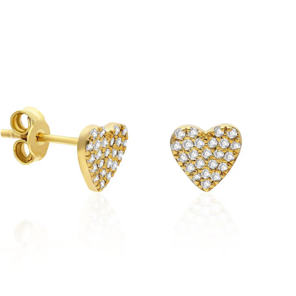 Brilliant Diamond Heart Studs