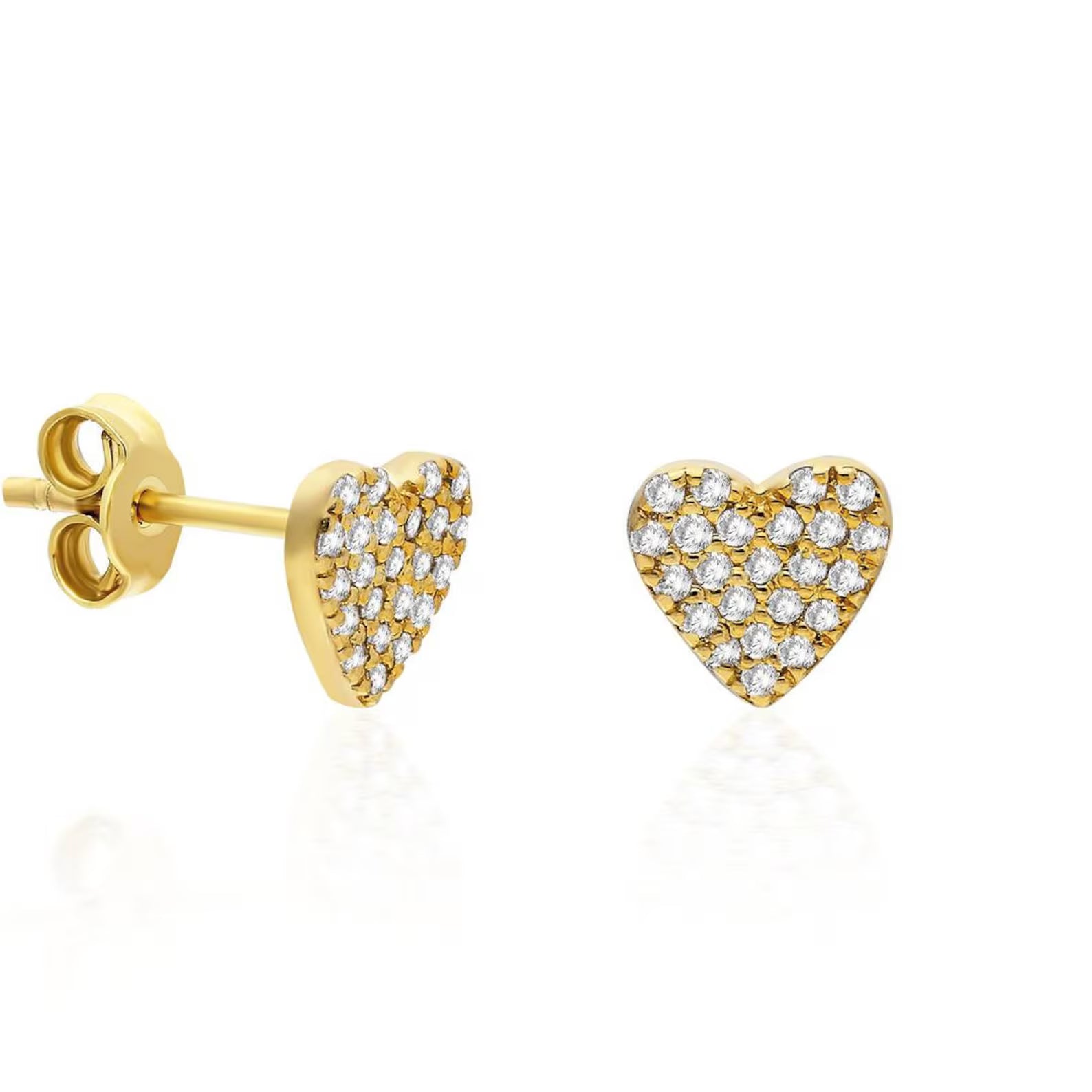 Brilliant Diamond Heart Studs