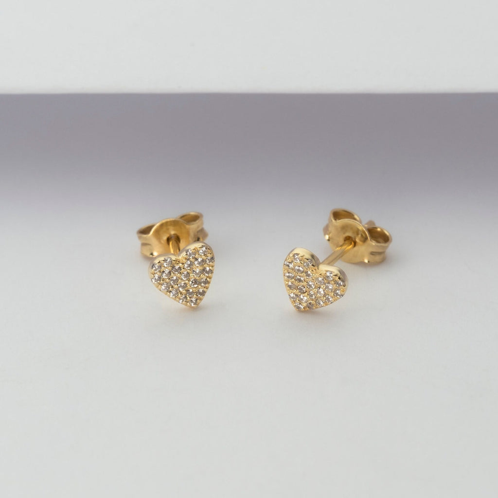 Brilliant Diamond Heart Studs