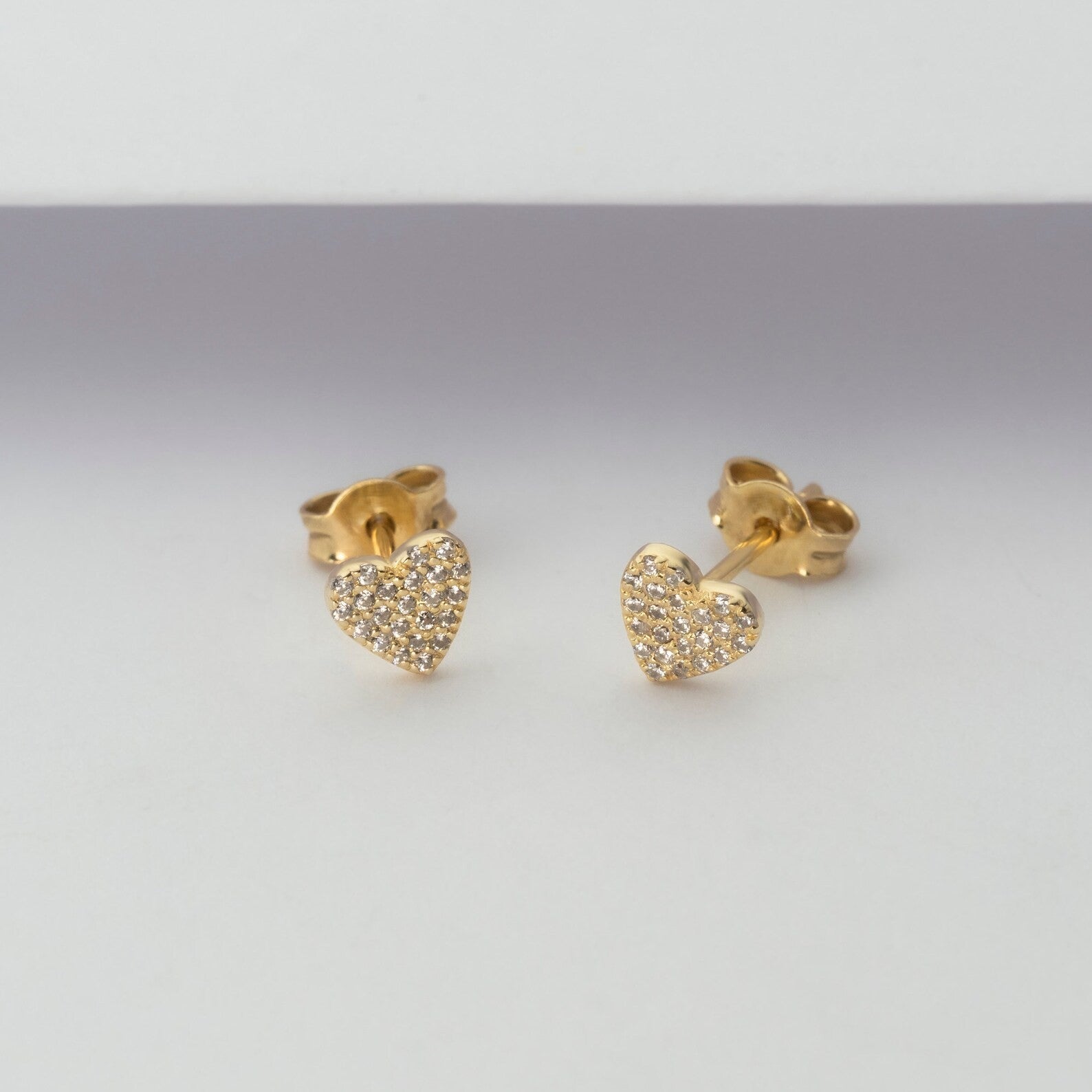 Brilliant Diamond Heart Studs