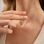 C Letter Diamond Shield Initial Necklace