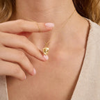 C Letter Diamond Shield Initial Necklace