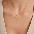 C Letter Diamond Shield Initial Necklace