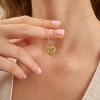 C Letter Diamond Shield Initial Necklace