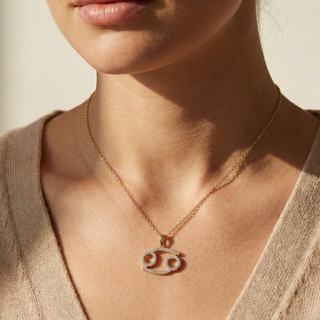 Cancer Zodiac Glyph Pendant Necklace