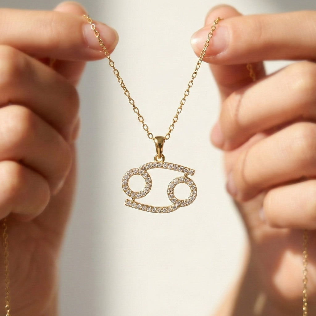 Cancer Zodiac Glyph Pendant Necklace