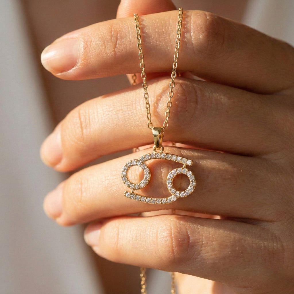 Cancer Zodiac Glyph Pendant Necklace
