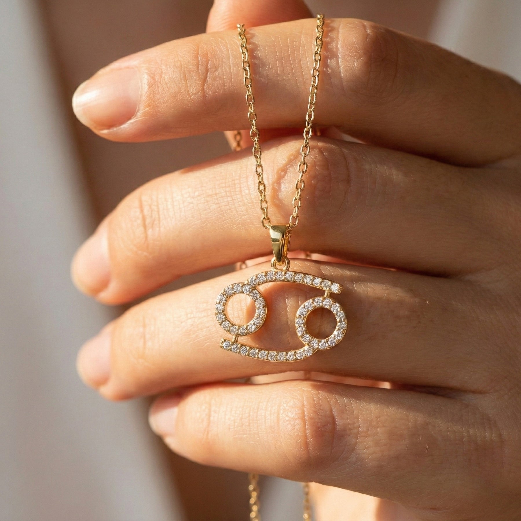 Cancer Zodiac Glyph Pendant Necklace