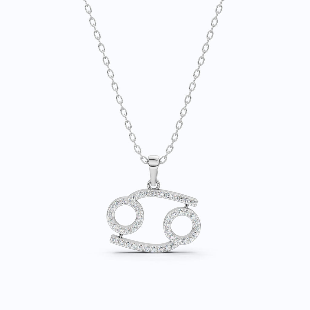 Cancer Zodiac Glyph Pendant Necklace