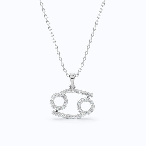 Cancer Zodiac Glyph Pendant Necklace